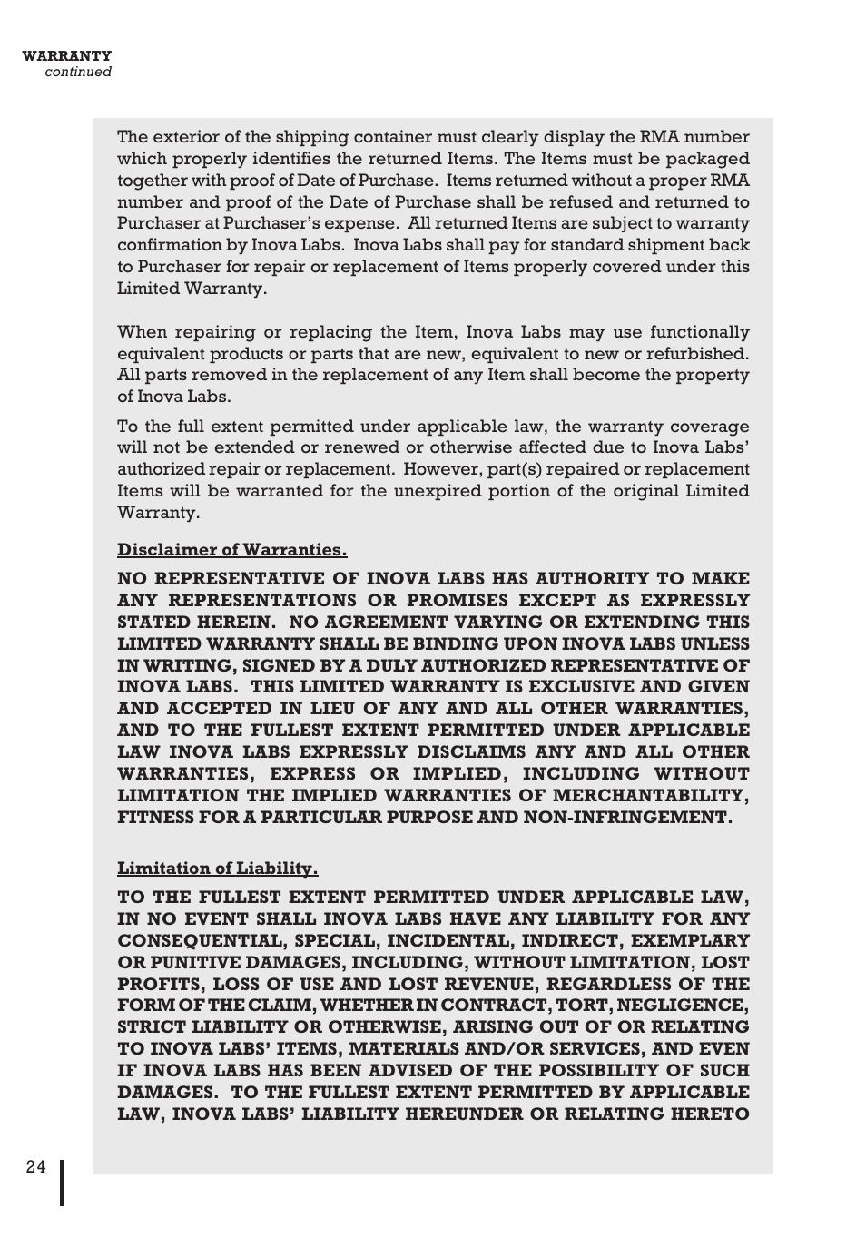 Inova Labs XYC100B-P4L User Manual | Page 26 / 32