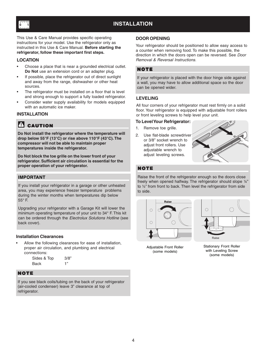 Installation | Crosley Refrigerator Top Mount User Manual | Page 4 / 58