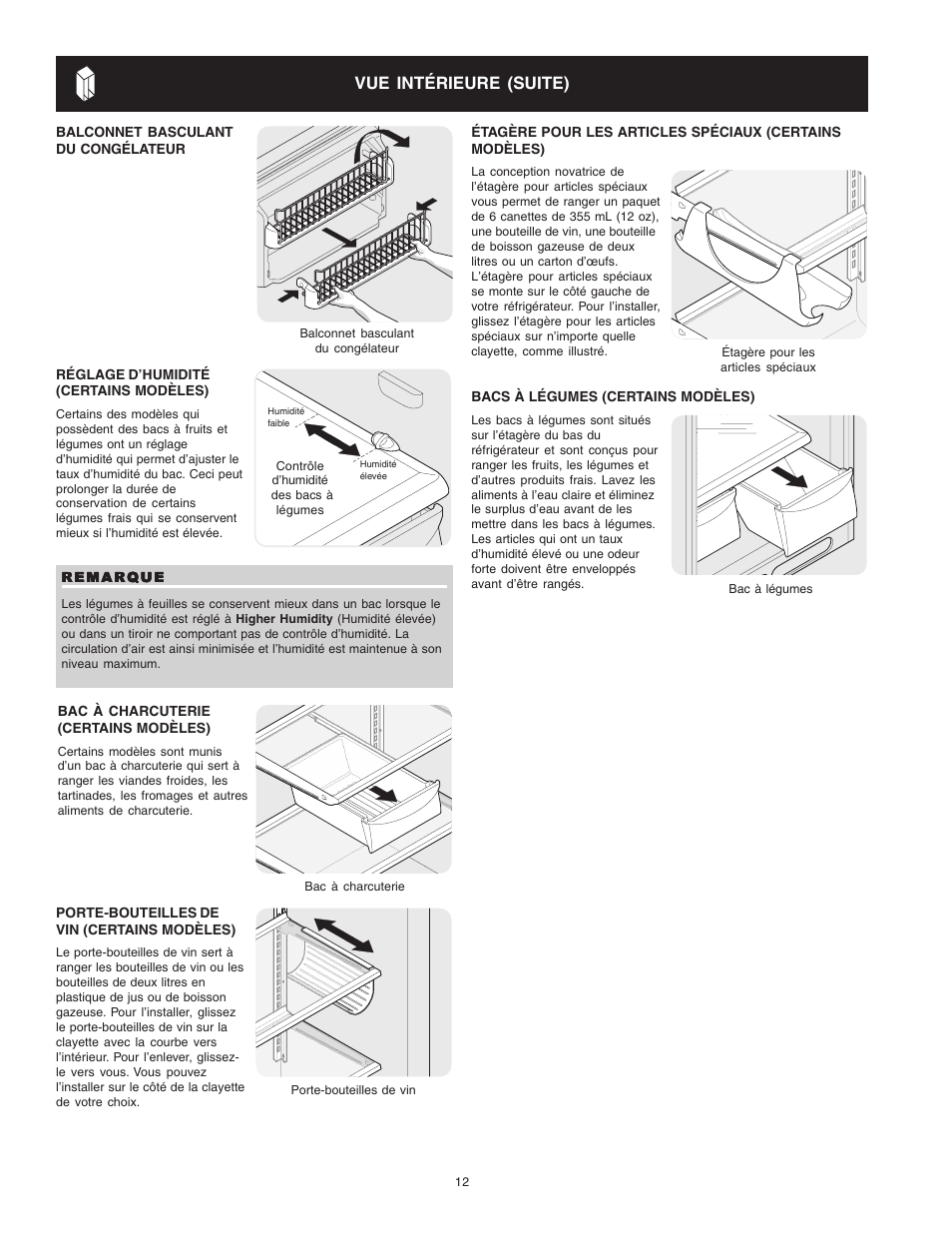 Vue intérieure (suite) | Crosley Refrigerator Top Mount User Manual | Page 50 / 58