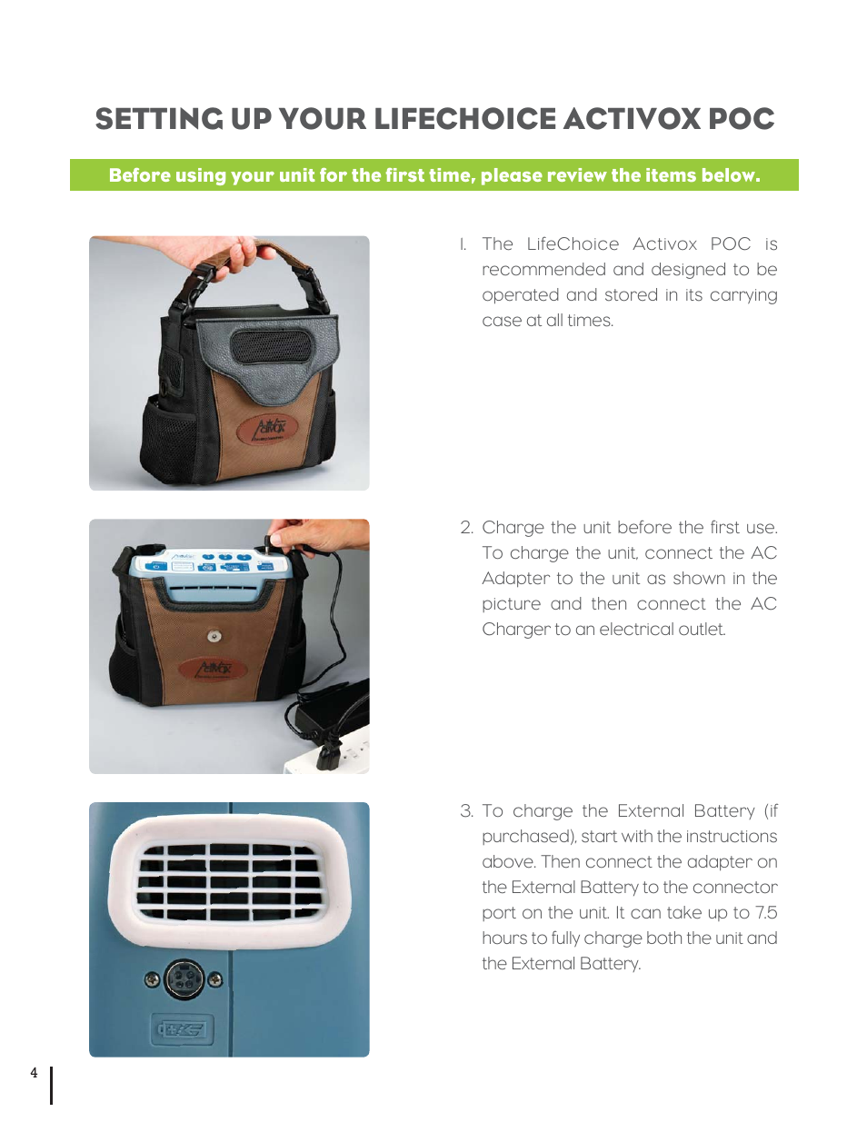 Setting up your lifechoice activox poc | Inova Labs XYC100B-SPT Quick Start User Manual | Page 4 / 8