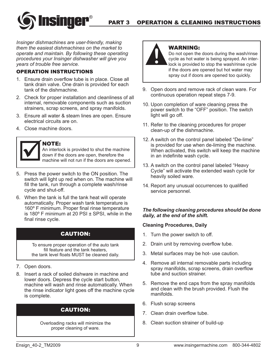 Insinger Ensign 40-2 User Manual | Page 11 / 38