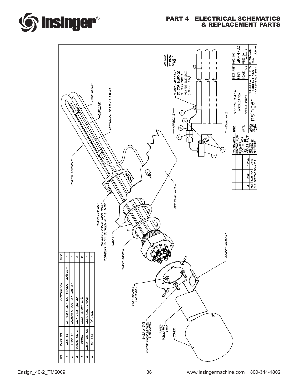 Insinger Ensign 40-2 User Manual | Page 37 / 38