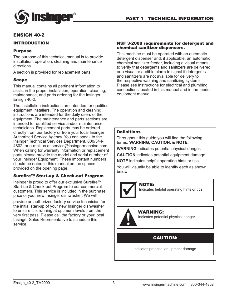Insinger Ensign 40-2 User Manual | Page 5 / 38