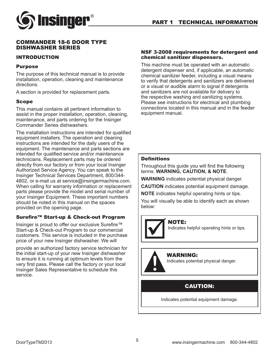 Insinger Commander 18-6 User Manual | Page 7 / 48