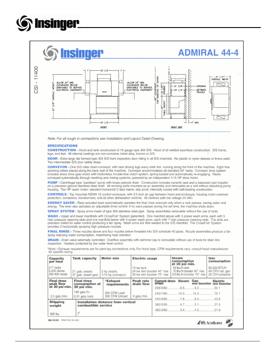 Insinger Admiral 44-4 User Manual | Page 4 / 65