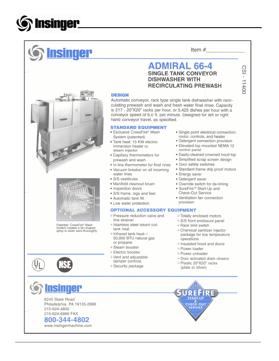 Insinger Admiral 44-4 User Manual | Page 7 / 65