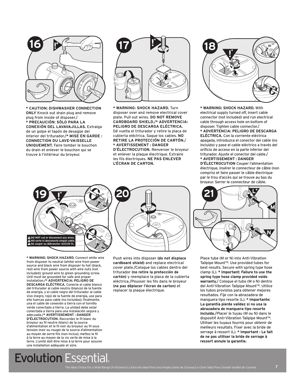 Evolution essential, Mn l | InSinkErator Evolution Essential User Manual | Page 7 / 14