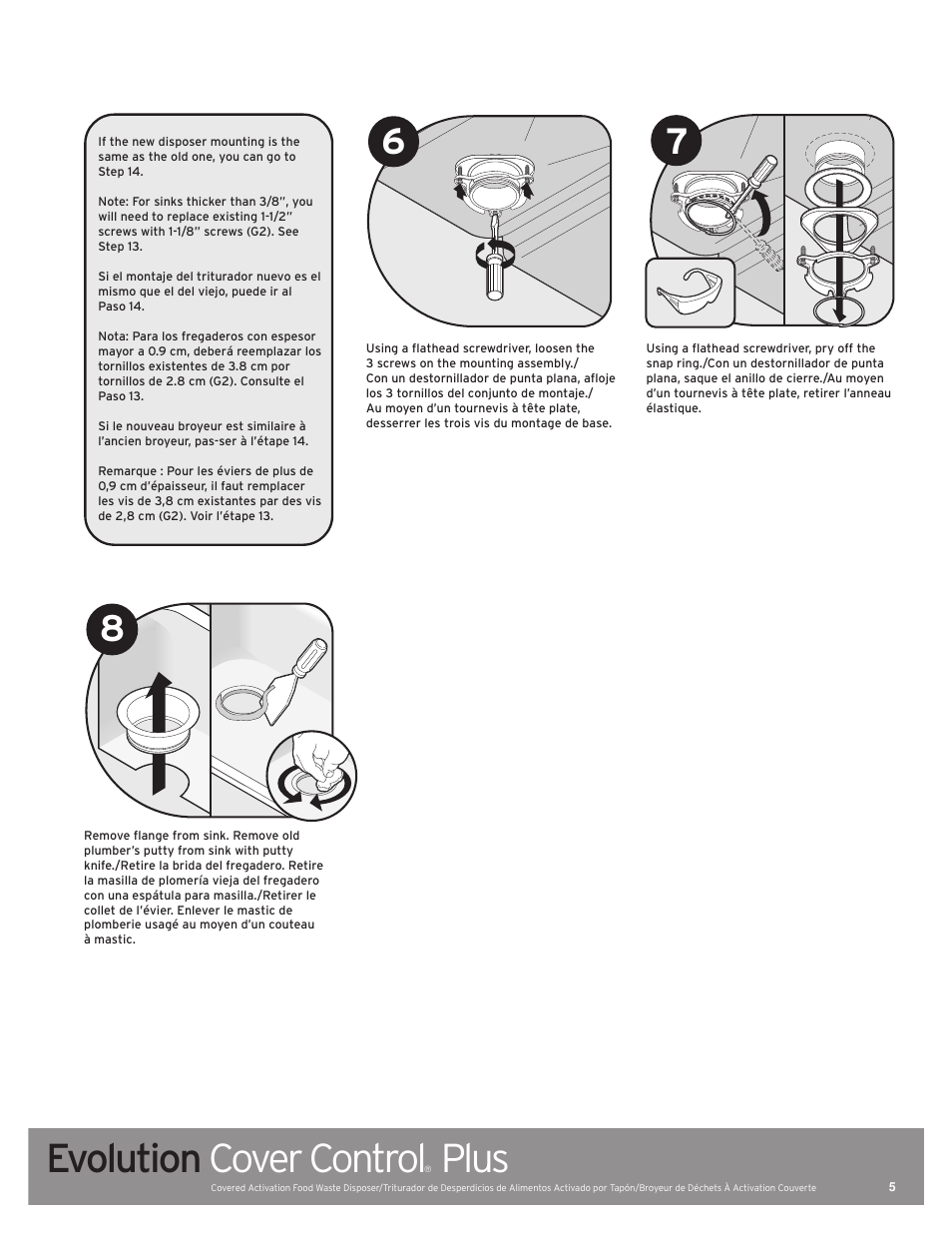 Evolution cover control, Plus | InSinkErator Evolution Cover Control Plus User Manual | Page 5 / 16