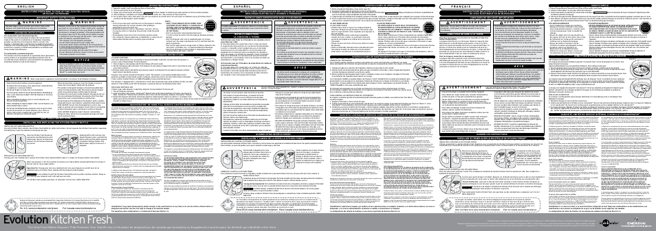 Evolution kitchen fresh | InSinkErator Evolution Kitchen Fresh User Manual | Page 2 / 2