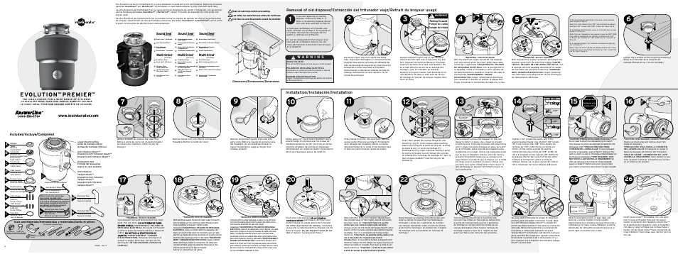 InSinkErator Evolution Premier User Manual | 2 pages