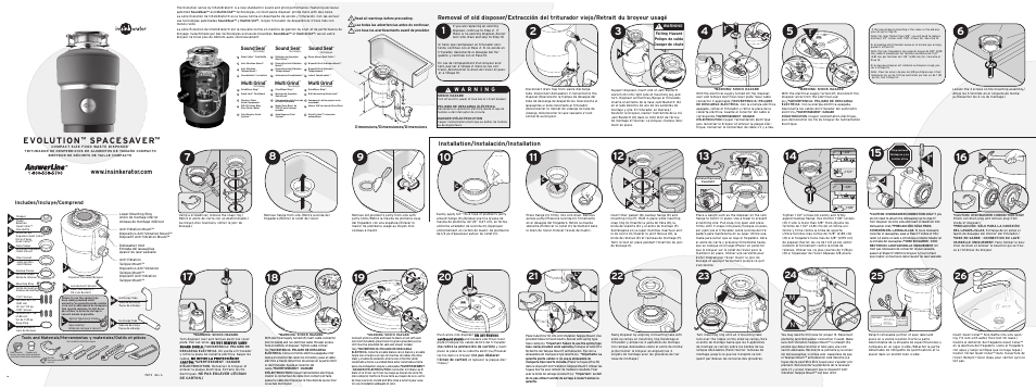 InSinkErator Evolution Space Saver User Manual | 2 pages