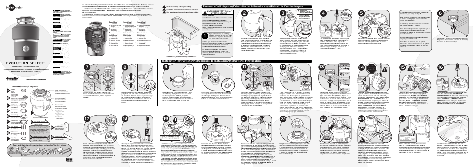 InSinkErator Evolution Select User Manual | 2 pages