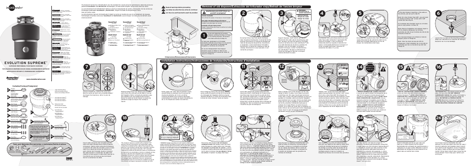 InSinkErator Evolution Supreme User Manual | 2 pages