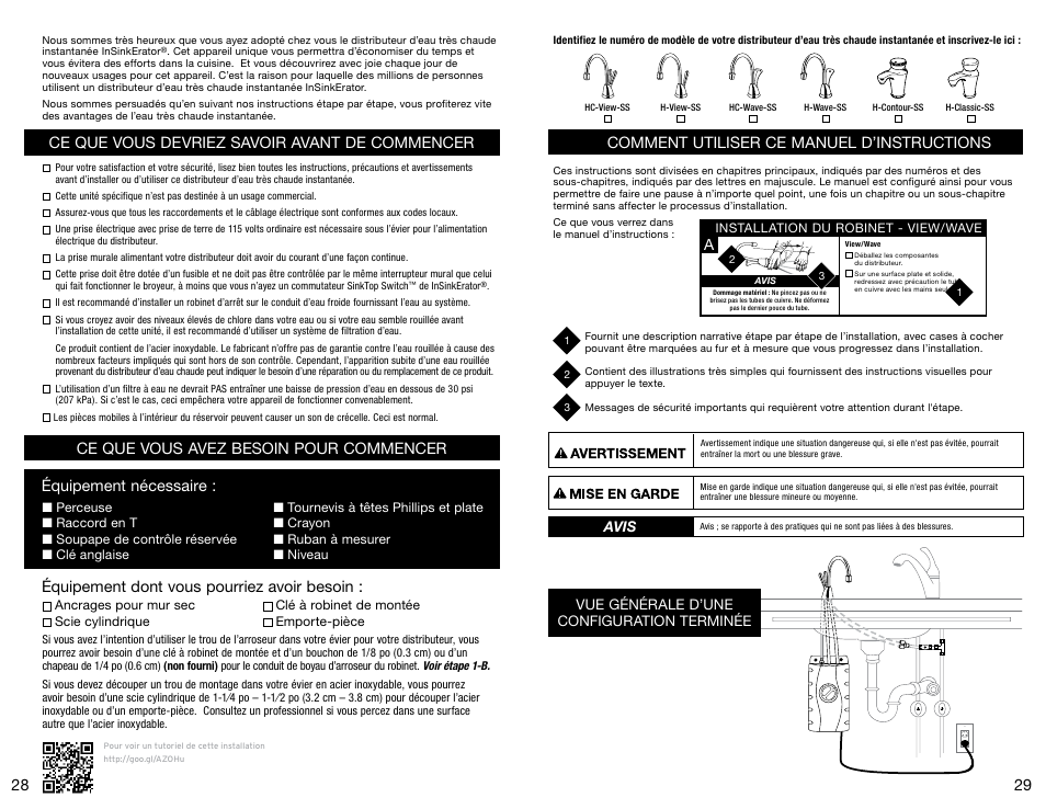 Comment utiliser ce manuel d’instructions, Ce que vous devriez savoir avant de commencer, Ce que vous avez besoin pour commencer | InSinkErator Invite H-Contour-SS User Manual | Page 15 / 20