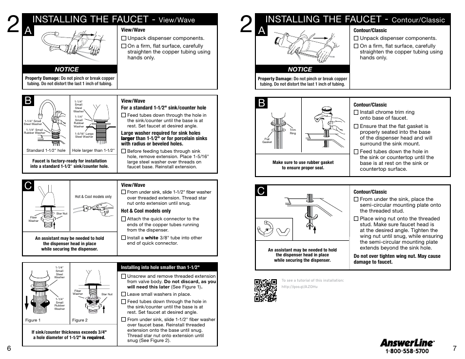 Installing the faucet, View/wave, Contour/classic | InSinkErator Invite H-Contour-SS User Manual | Page 4 / 20