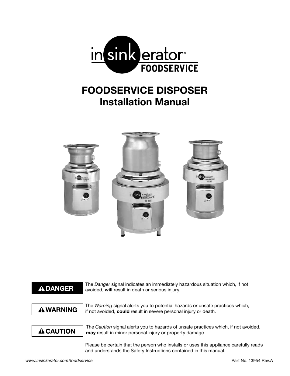 InSinkErator SS-50 User Manual | 11 pages