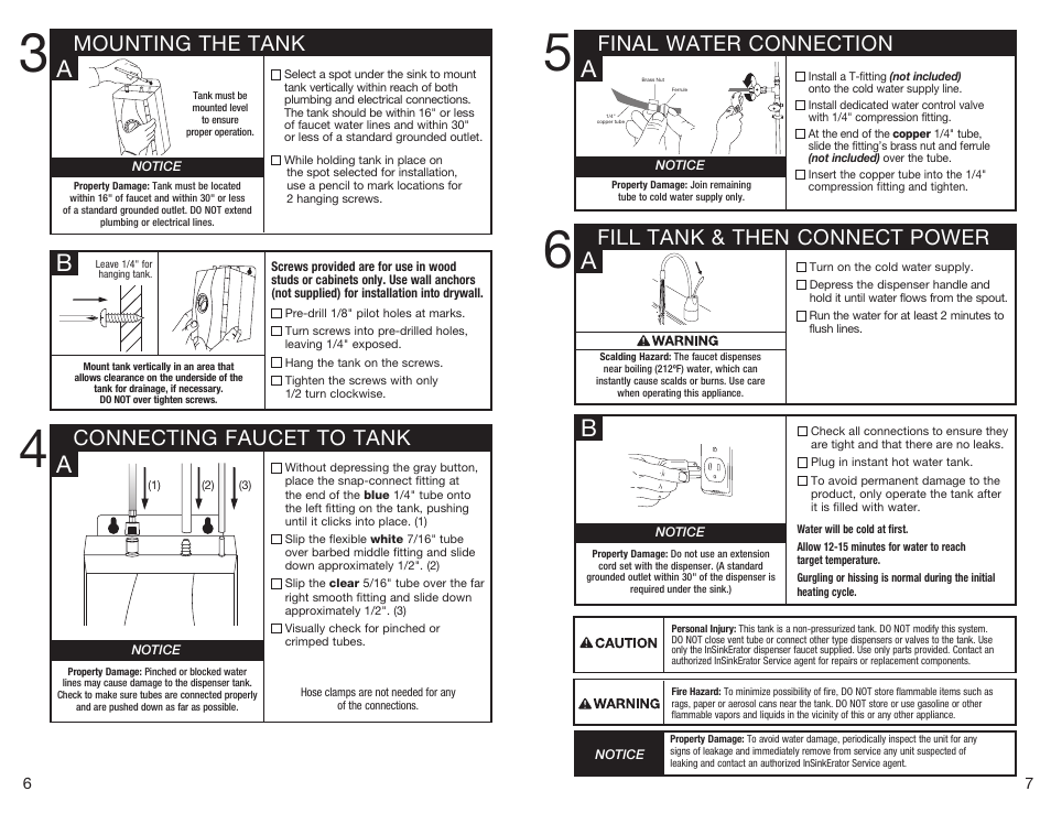 Mounting the tank connecting faucet to tank | InSinkErator C1300 User Manual | Page 4 / 20