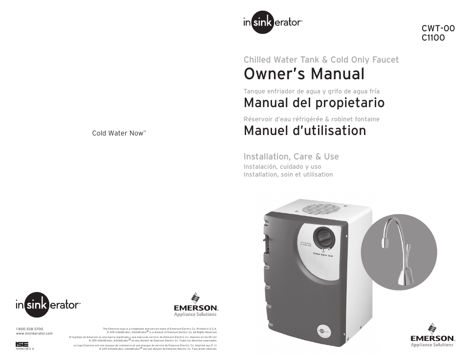 InSinkErator F-C1100 Cold Only Faucet User Manual | 20 pages