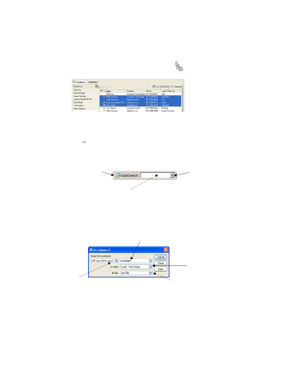 Finding records with quicksearch | CardScan 700C User Manual | Page 14 / 24