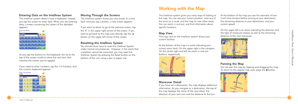 Working with the map | Intellinav 1 User Manual | Page 5 / 26