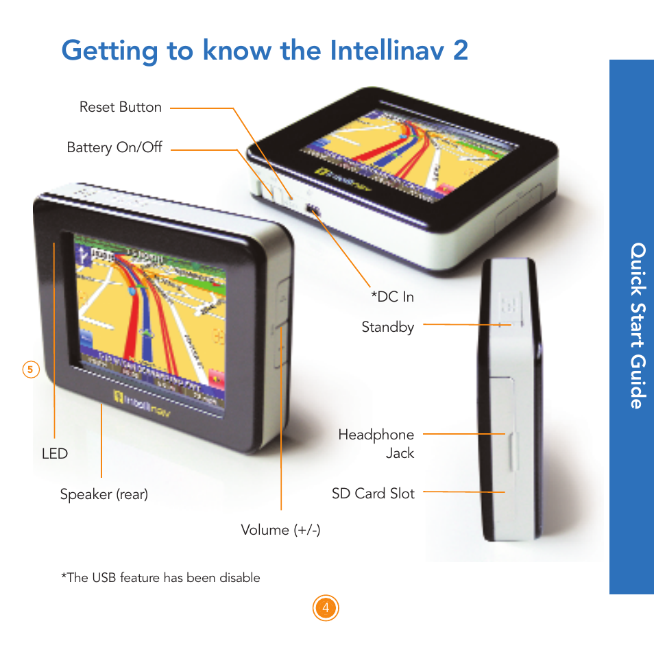Getting to know the intellinav 2, Qu ic k s ta rt g u id e | Intellinav 2 Quick Start User Manual | Page 6 / 16