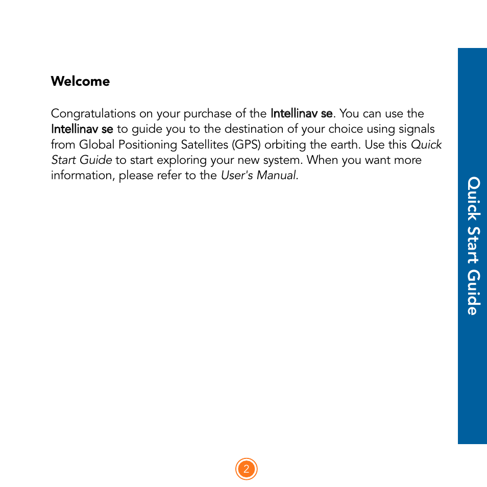 Quick start guide | Intellinav SE Quick Start User Manual | Page 4 / 26