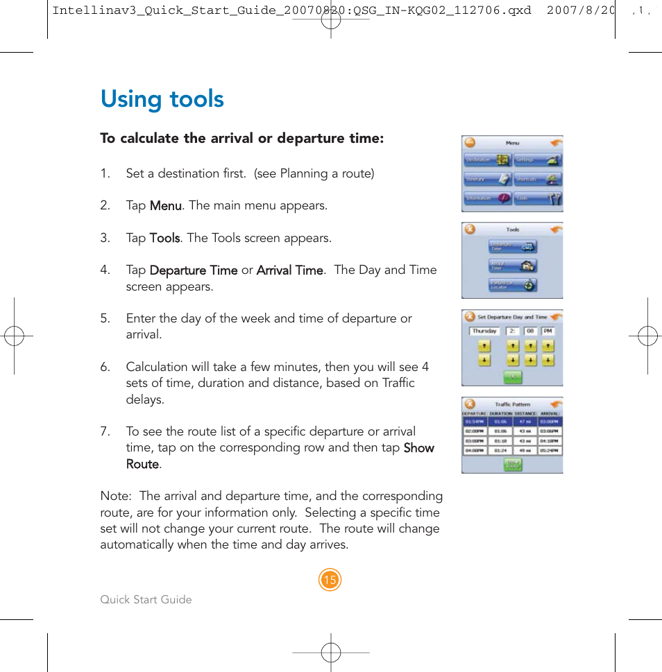 Using tools | Intellinav 3 Quick Start User Manual | Page 16 / 24