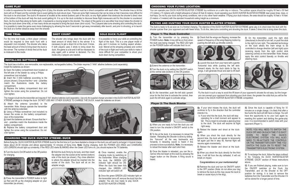 Interactive Toy Concepts Duck Hunter Blaster Extreme User Manual | Page 2 / 2