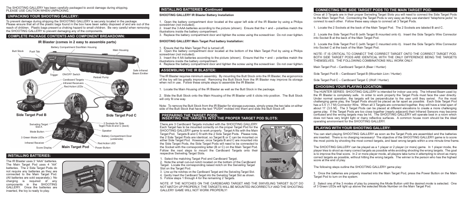 Interactive Toy Concepts Shooting Gallery User Manual | Page 2 / 2