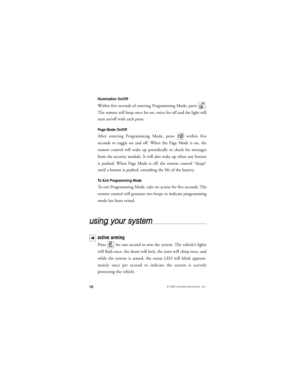 Uussiin ng g yyo ou urr ssyysstte em m | CLIFFORD RSIII User Manual | Page 19 / 53