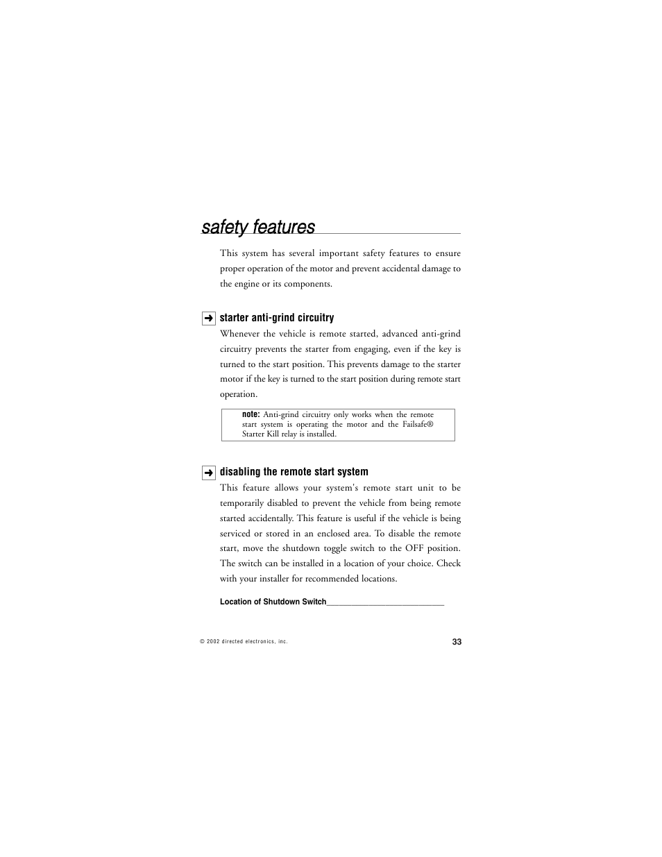 Ssa affe ettyy ffe ea attu urre ess | CLIFFORD RSIII User Manual | Page 36 / 53