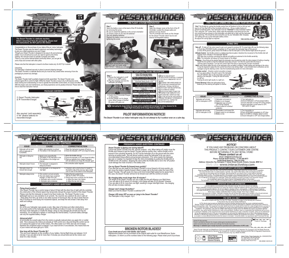 Interactive Toy Concepts Desert Thunder User Manual | 1 page