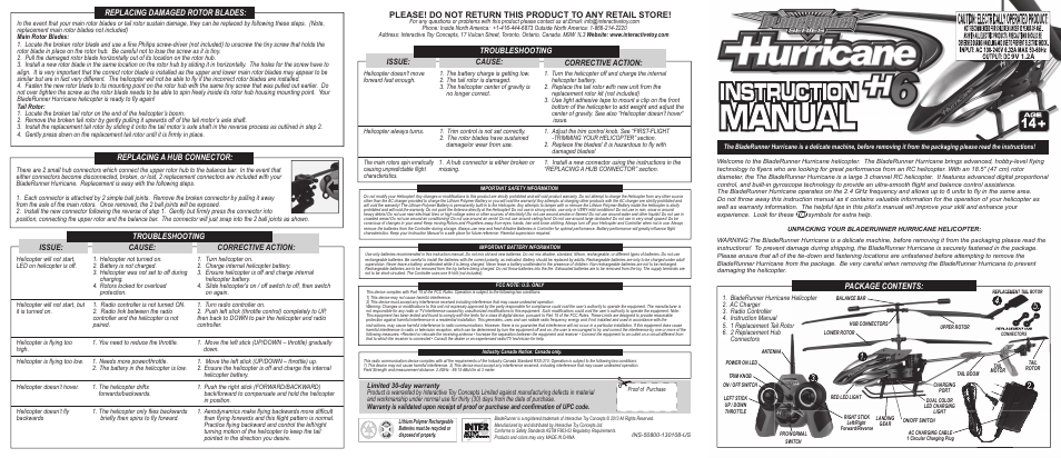 Interactive Toy Concepts Hurricane User Manual | 2 pages