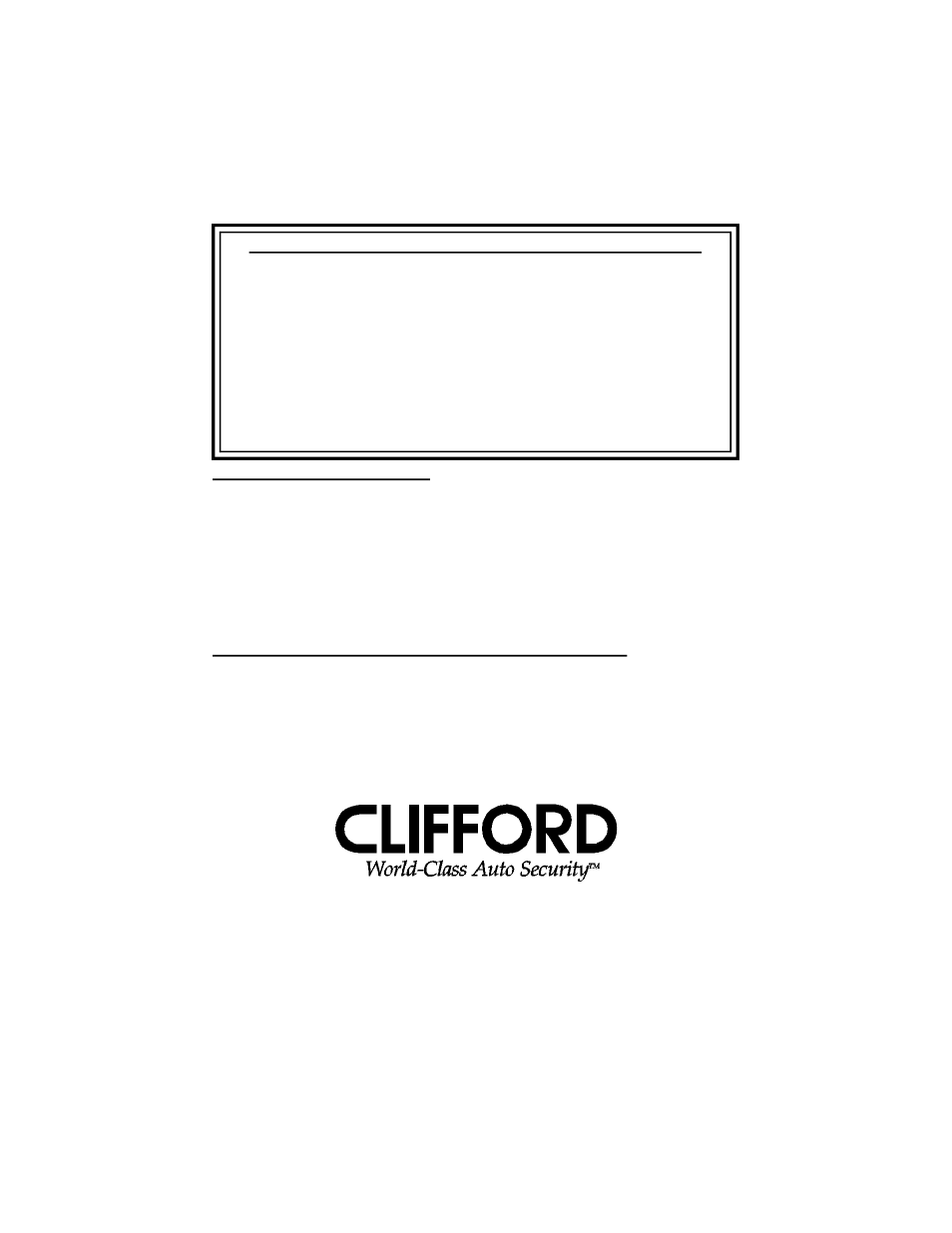 CLIFFORD Arrow II User Manual | Page 12 / 12