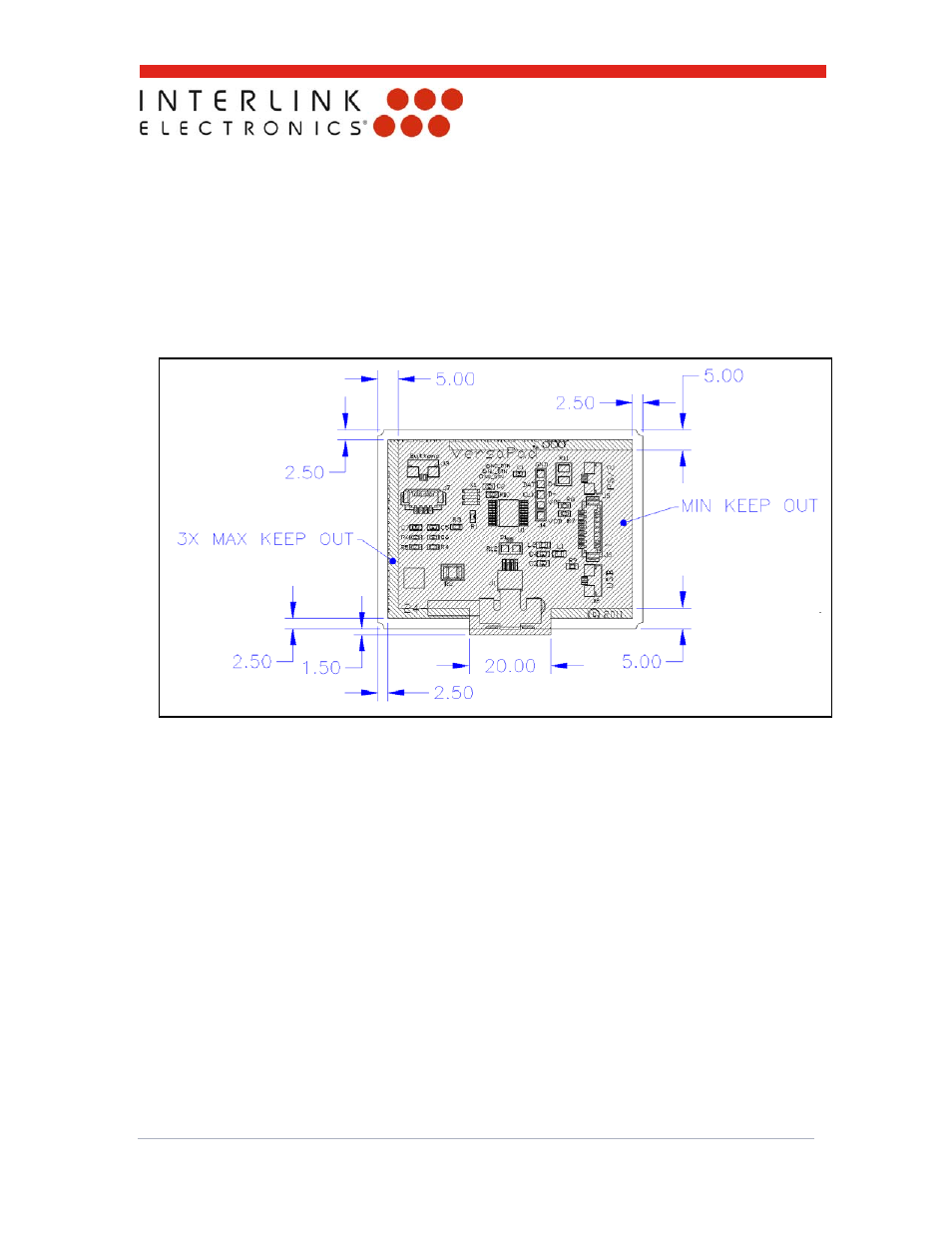 4 pcb keep out area | Interlink Electronics VersaPad USB User Manual | Page 13 / 22