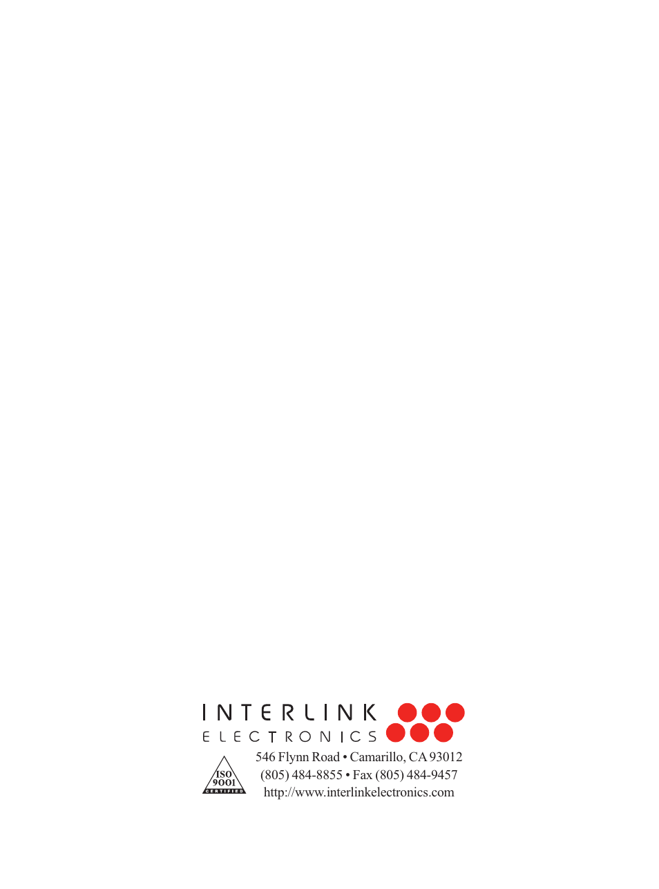 Back cover | Interlink Electronics DuraPoint User Manual | Page 34 / 35