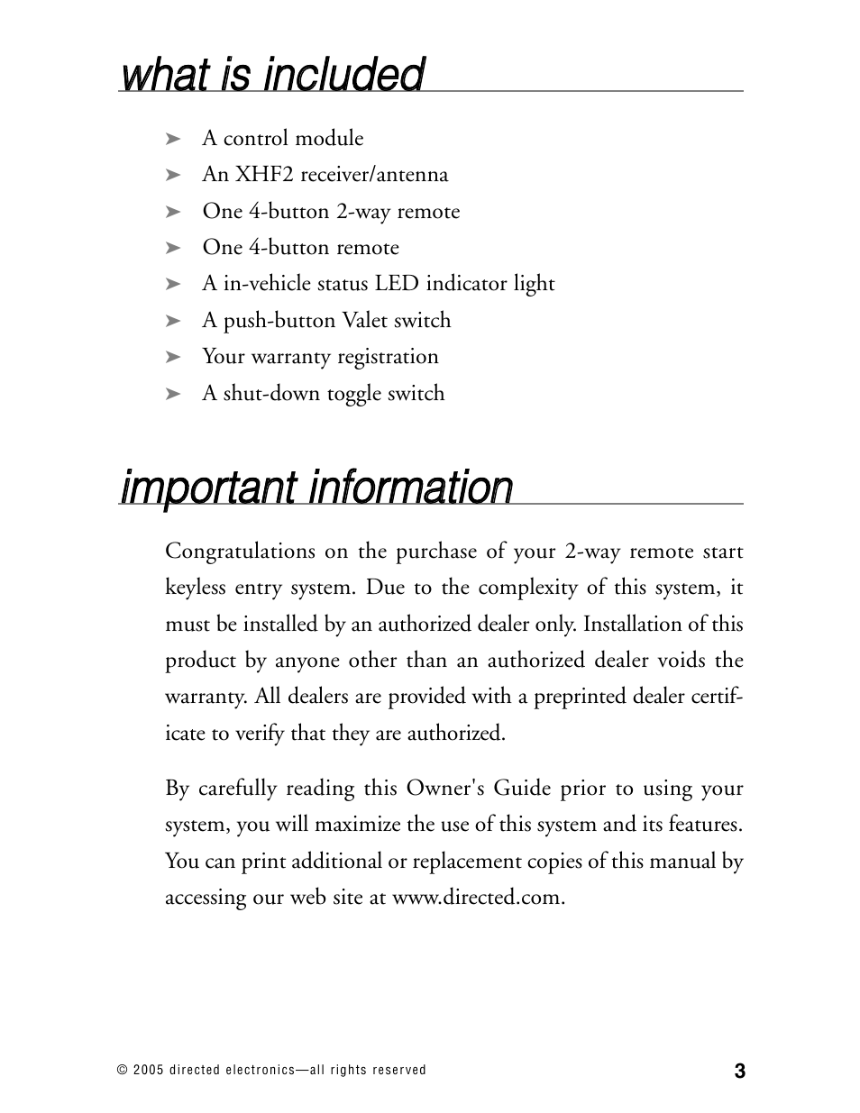 Wwh ha att iiss iin nc cllu ud de ed d | CLIFFORD Model RSX1.2 User Manual | Page 6 / 39