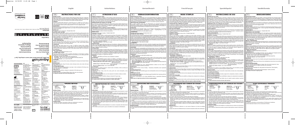 Ivoclar Vivadent Aquarius User Manual | 2 pages