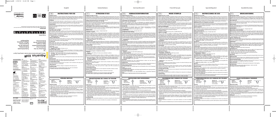 Ivoclar Vivadent Aquarius XH User Manual | 2 pages