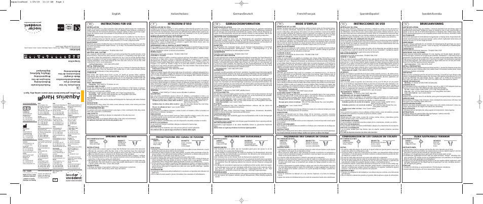 Ivoclar Vivadent Aquarius Hard User Manual | 2 pages