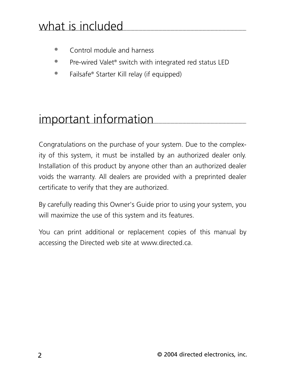 What is included, Important information | CLIFFORD cx-427 User Manual | Page 6 / 18