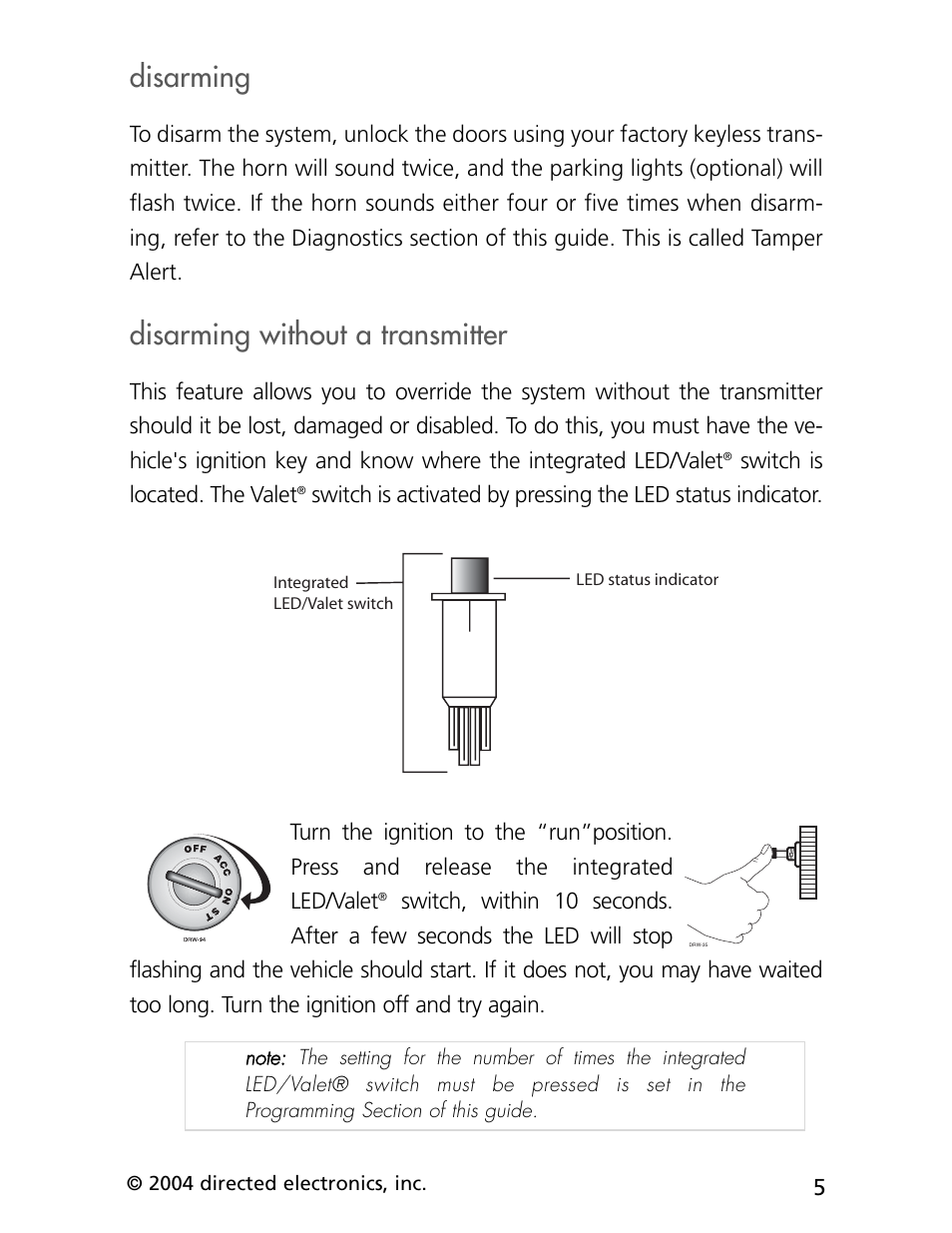 Disarming, Disarming without a transmitter | CLIFFORD cx-427 User Manual | Page 9 / 18