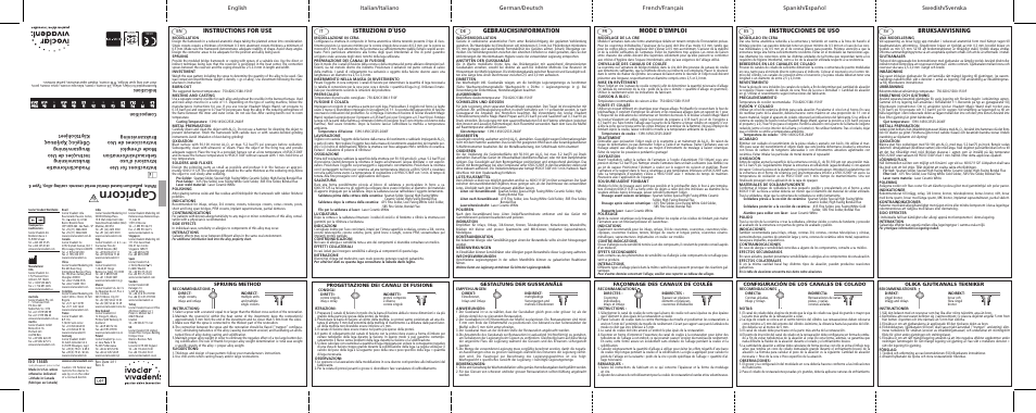 Ivoclar Vivadent Capricorn User Manual | 2 pages