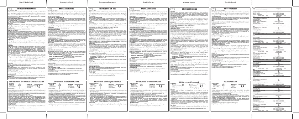 Productinformatie, Bruksanvisning, Instruções de uso | Brugsanvisning, Greek, Käyttöohjeet, Π∂™ ãƒ∏™eø, ª¤ıô‰ô˜ (-ôè) ùôôı¤ùëûë˜ ·áˆáòó, Valumenetelmä, Udformning af støbekanalen | Ivoclar Vivadent Capricorn User Manual | Page 2 / 2