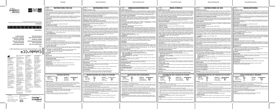 Ivoclar Vivadent Colado CC User Manual | 2 pages