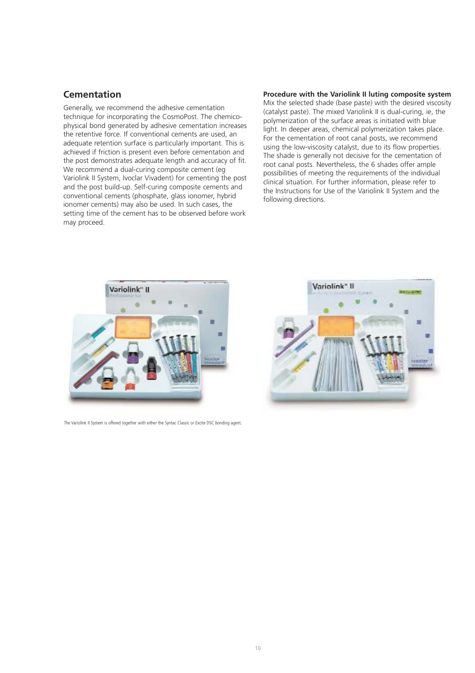 Cementation | Ivoclar Vivadent CosmoPost User Manual | Page 10 / 24