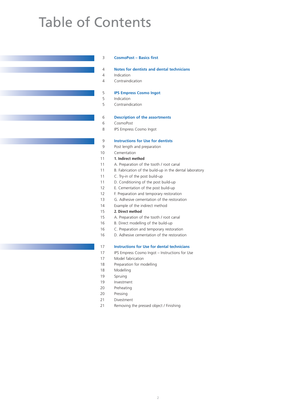 Ivoclar Vivadent CosmoPost User Manual | Page 2 / 24