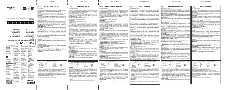 Ivoclar Vivadent Callisto CP+ User Manual | 2 pages