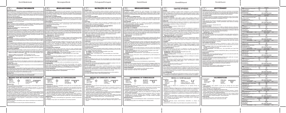 Productinformatie, Bruksanvisning, Instruções de uso | Brugsanvisning, Greek, Käyttöohjeet, Π∂™ ãƒ∏™eø, ª¤ıô‰ô˜ (-ôè) ùô ôı¤ùëûë˜ ·áˆáòó, Valumenetelmä, Udformning af støbekanalen | Ivoclar Vivadent Callisto CP+ User Manual | Page 2 / 2