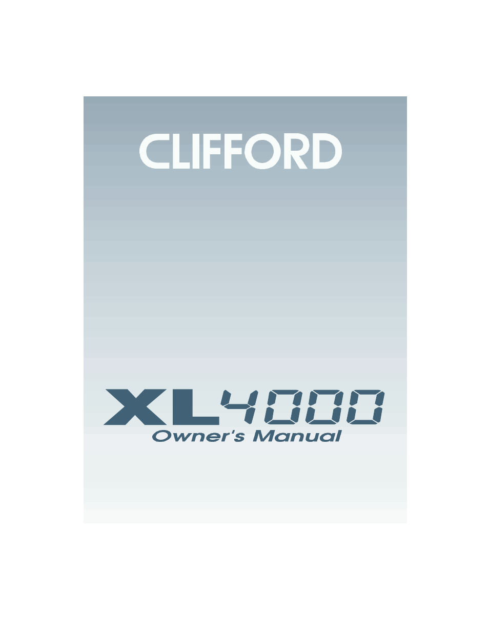 CLIFFORD XL4000 User Manual | 25 pages
